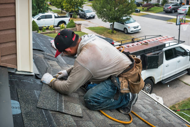 Professional Roof Installation technician working in North Bridgton, ME
